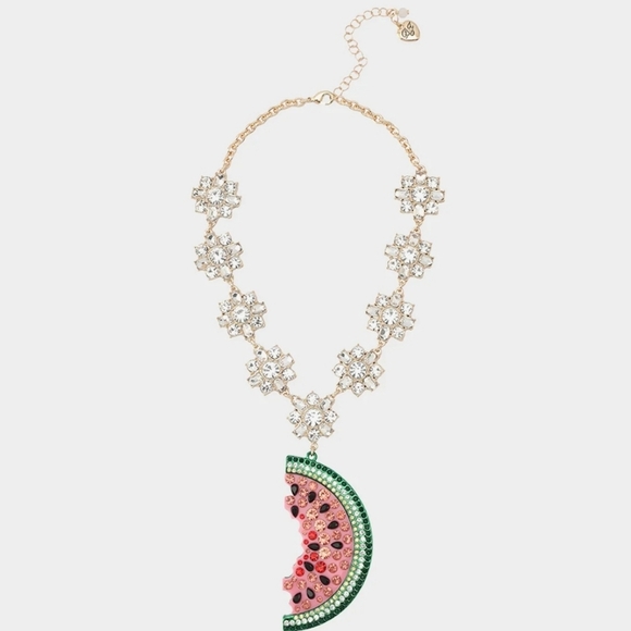 🔹️Betsey Johnson🔹️ BACKYARD WATERMELON PENDANT Necklace - Picture 1 of 4